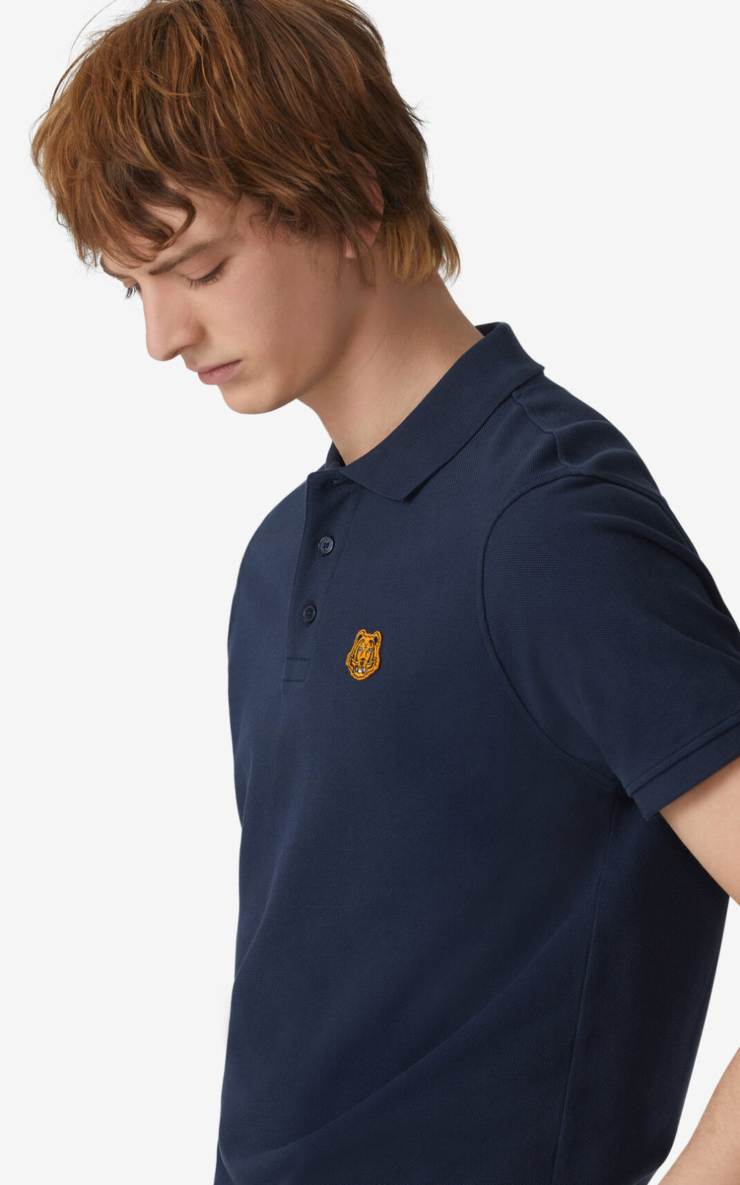 Kenzo Tiger Crest Moška Polo Majice Mornarsko Modra SI-6594828